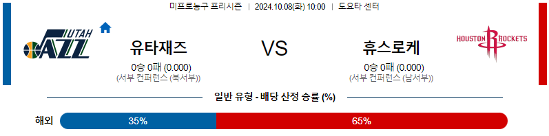 유타 휴스턴 【 NBA 】분석 스포츠중계 20241008