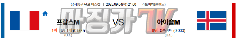 2025-09-04 유로 바스켓 프랑스 아이슬란드 국내외경기분석 무료중계 스포츠분석 관련 이미지