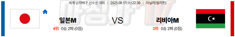 2025-09-17 세계남자배구선수권대회 일본 리비아 국내외경기분석 무료중계 스포츠분석 관련 이미지