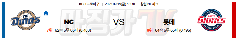 2025-09-19 KBO NC 롯데 KBO/NPB분석 무료중계 스포츠분석 관련 이미지