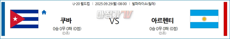 2025-09-29 U-20 월드컵 쿠바 아르헨티나 해외축구분석 무료중계 스포츠분석 관련 이미지