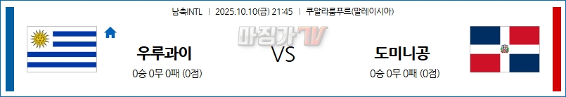 2025-10-10 남축INTL 우루과이 도미니카 공화국 해외축구분석 무료중계 스포츠분석 관련 이미지