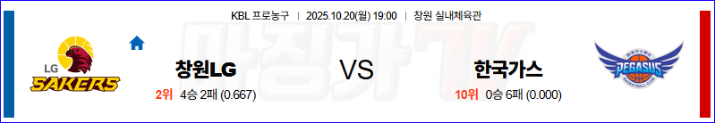 2025-10-20 KBL 창원 LG 대구 한국가스공사 국내농구/배구분석 무료중계 스포츠분석 관련 이미지