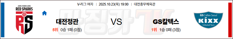 2025-10-23 V-리그 여자부 정관장 GS 칼텍스 국내농구/배구분석 무료중계 스포츠분석 관련 이미지