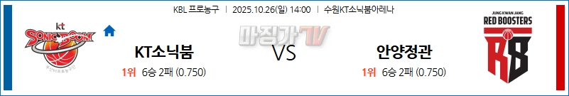 2025-10-26 KBL 수원 KT 안양 정관장 국내농구/배구분석 무료중계 스포츠분석 관련 이미지