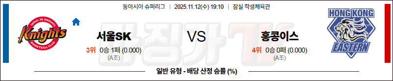 2025-11-12 동아시아슈퍼리그 서울sk 이스턴 롱 라이온즈 국내외경기분석 무료중계 스포츠분석 관련 이미지