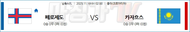 2025-11-19 남축INTL 페로제도 카자흐스탄 해외축구분석 무료중계 스포츠분석 관련 이미지
