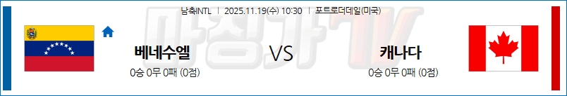 2025-11-19 남축INTL 베네수엘라 캐나다 해외축구분석 무료중계 스포츠분석 관련 이미지
