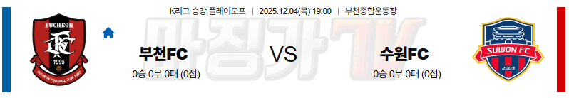 2025-12-04 K리그 승강 플레이오프 부천 FC 1995 수원 FC K리그/J리그분석 무료중계 스포츠분석 관련 이미지