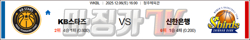 2025-12-06 WKBL KB스타즈 신한은행 국내농구/배구분석 무료중계 스포츠분석 관련 이미지