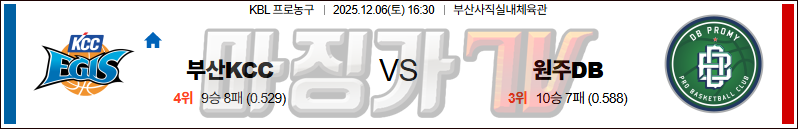 2025-12-06 KBL 부산 KCC 원주 DB 국내농구/배구분석 무료중계 스포츠분석 관련 이미지