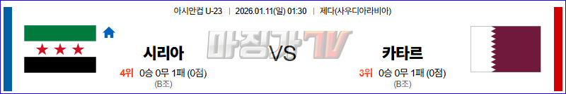 2026-01-11 U-23 아시안컵 시리아 카타르 해외축구분석 무료중계 스포츠분석 관련 이미지