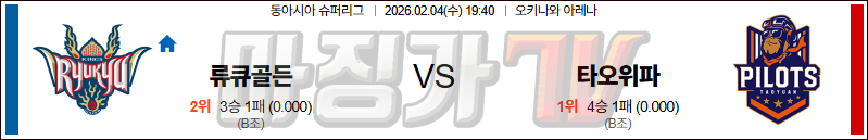 2026-02-04 EASL 류큐 골든킹스 타오위안 파우이안 파일럿 국내외경기분석 무료중계 스포츠분석 관련 이미지