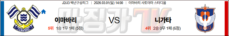 2026-03-01 J리그 2 이마바리 알비렉스 니가타 K리그/J리그분석 무료중계 스포츠분석 관련 이미지