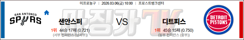 2026-03-06 NBA 샌안토니오 스퍼스 디트로이트 피스톤스 NBA분석 무료중계 스포츠분석 관련 이미지
