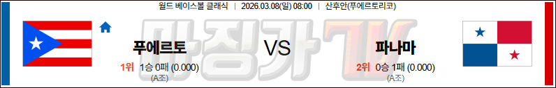 2026-03-08 월드 베이스볼 클래식 푸에르토리코 파나마 국내외경기분석 무료중계 스포츠분석 관련 이미지