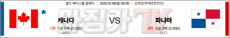 2026-03-09 월드 베이스볼 클래식 캐나다 파나마 국내외경기분석 무료중계 스포츠분석 관련 이미지