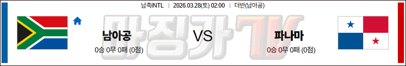 2026-03-28 국제친선경기 남아공 파나마 해외축구분석 무료중계 스포츠분석 관련 이미지